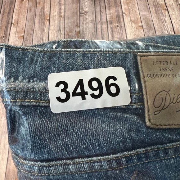 Diesel Zatiny Bootcut Jeans 32x31 Mens Blue Denim Distressed Pants Button Fly - Picture 12 of 12